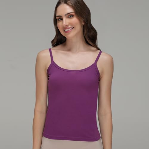 Image of Amul Comfy Pack of 3 Pure Cotton Soft Light Weight Solid Women Camisole(Assorted Colours May Vary)
