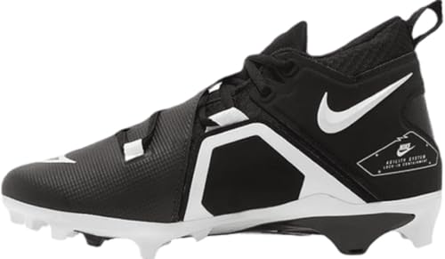 Nike Men's Alpha Menace Pro 3 Football Cleats, Black/Black/Black/White, 12.5