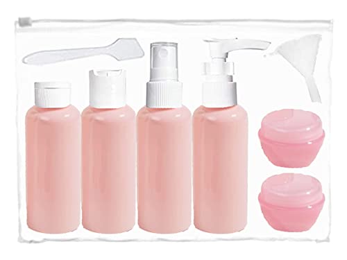 Set di articoli da toeletta con borracce spray per bagaglio a mano conforme allaeroporto con pompa liquida per shampoo e bagnoschiuma taglia unica rosa plastica
