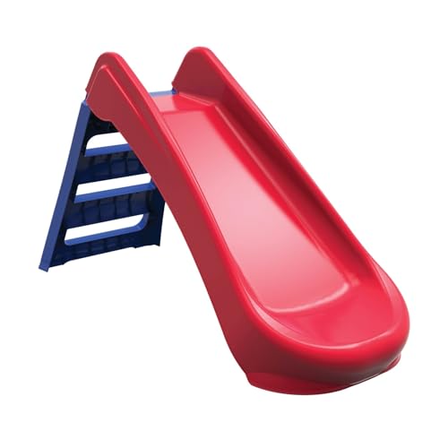 PalPlay Junior Faltbare Rutsche für Kleinkinder und Kinder ab 18 Monaten + Kinder Outdoor Spielgeräte. Ideale erste Rutsche für Kleinkinder und junge Kinder, Rot/Blau