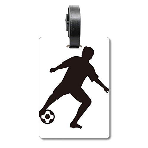 Étiquette d'identification football silhouette sport cruise pour valise