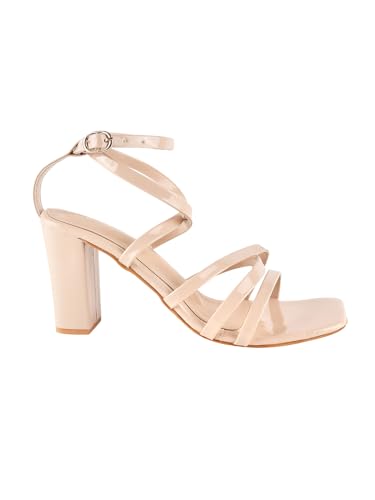 Image of SilverArrow Casual and Classy Block Heel Chunky Heel Sandals Light Weight Comfortable & Trendy Strappy Party Heels for Girls & Women