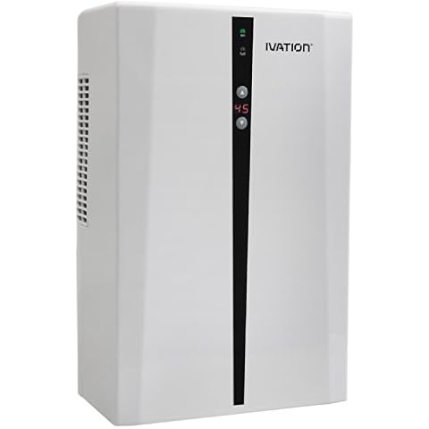 Ivation IVADM45 Powerful Mid-Size Thermo-Electric Intelligent Dehumidifier w/Auto Humidistat - For Spaces Up to 2,200 Cubic Feet Cover