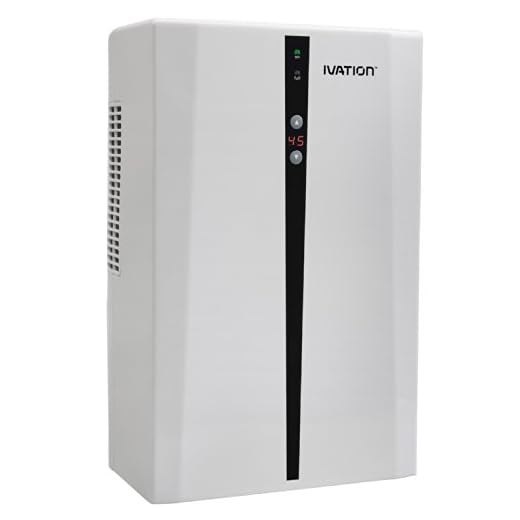 Ivation IVADM45 Powerful Mid-Size Thermo-Electric Intelligent Dehumidifier w/Auto Humidistat - For Small Spaces of Up to 100 Square Feet