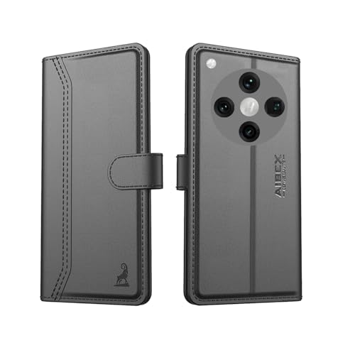 Image of AIBEX Compatible for Oppo Find X8 5G Flip Cover Leather Finish with Magnatic Closure | Inside TPU with Card Pockets | Wallet Stand | Complete Protection Flip Case -Black