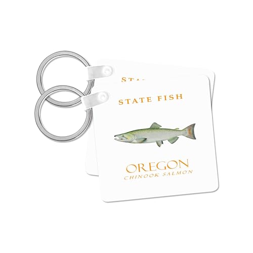 3dRose Oregon Territory Fish The Chinook Salmon set of 2