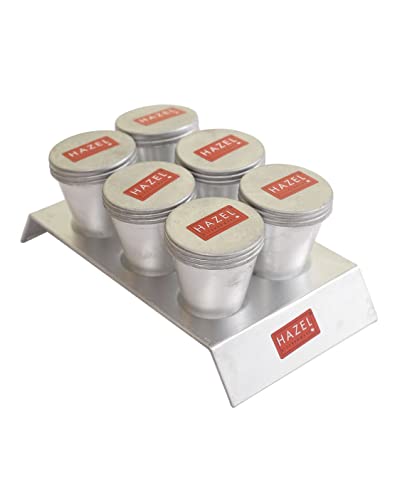 Image of HAZEL Kulfi Moulds Set Aluminium | Traditional Ice Cream Large Mould Set of 6 | Kulfi Moulds Set with Stand | Reusable Ice Cream Maker Popsicle Mould