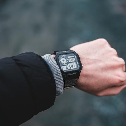 Image of 18mm Watch Band Strap for Casio AE-1000W AE-1200 AE-1300 AEQ-110W AQ-S800W MRW-200H MRW-S300 SGW-300H SGW-400H W-216H W-218H W-735H, Rugged Nylon Sports Strap