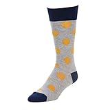 STROLLEGANT Classic Men Crew Polka Dot Casual Cotton Socks 1 Pairs (Yellow), Sock Size 10-13