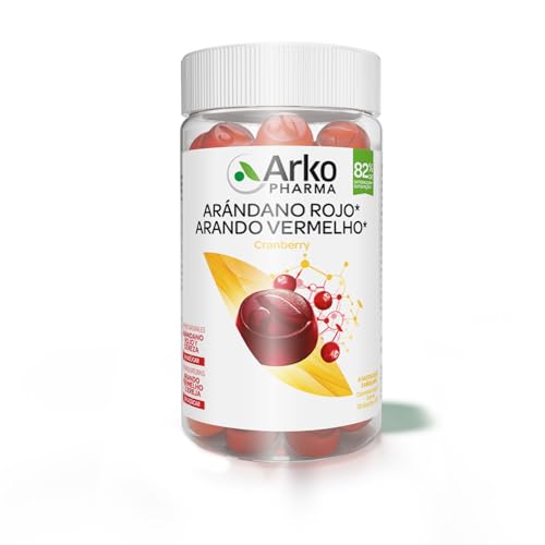 Arkopharma Arkogummies Arándano Rojo, Complemento alimenticio, 60 caramelos de goma sin azúcar, ayuda a optimizar el bienestar urinario, apto a partir de 3 años y para veganos
