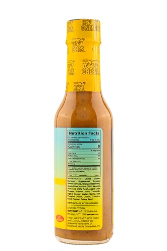 Hot Ones Los Calientes Verde Hot Sauce Made With Natural Ingredients & Fiery Flavors From Green Serrano Peppers, Orange Habanero & Apricot, 5 fl oz Bottles (1-Pack)