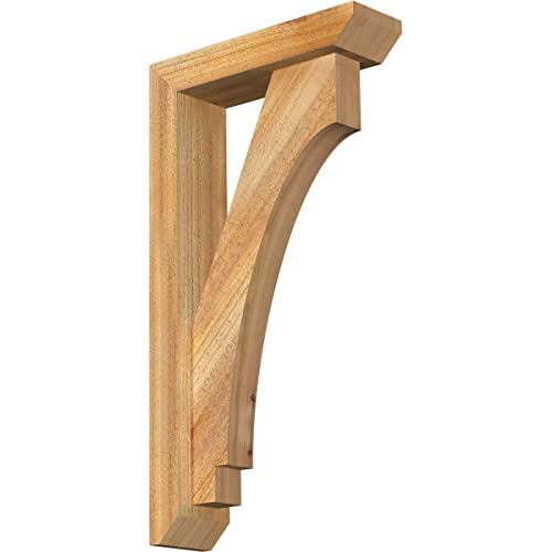4"W x 14"D x 26"H Imperial Slat Rough Sawn Bracket w/Offset Brace, Western Red Cedar
