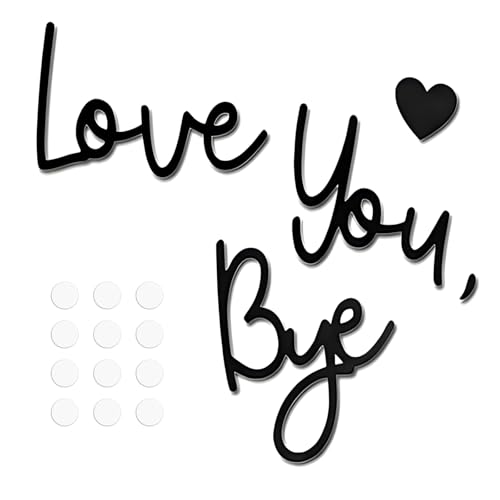 Love You Bye Above Door Sign Wooden Love You Bye Sign Wall Decor for Hallway and Stairs Home Door Signs Decorations