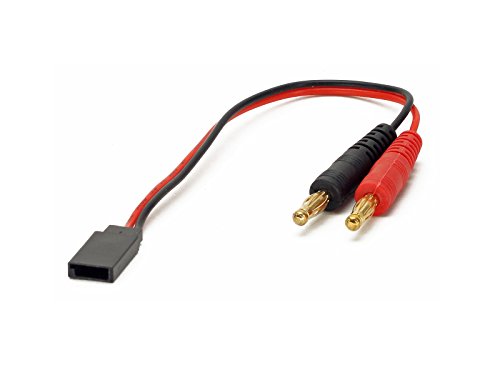 Battery Charger Charging Cable: Receiver Plug Male (Futaba, Rx) to 4mm Bullet Banana Plugs