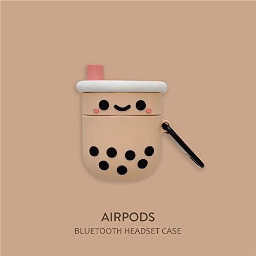 YIGEYI Silicone Case Compatible with Airpods 1&2 Funny Cute 3D Cartoon Cover [Canned Sauce series] (Pearl Milk Tea)