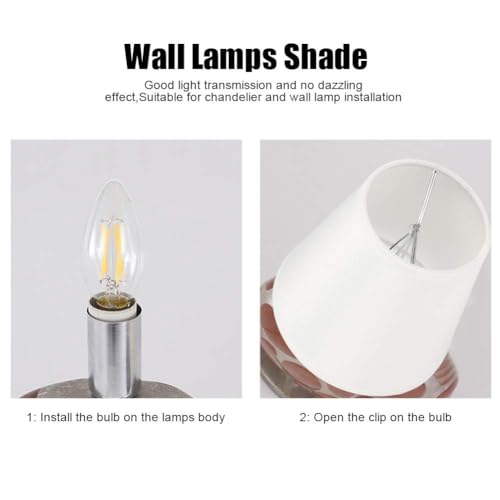 Small Lamp Shades Set of 6, Chandelier Lamp Shades Clip On Bulb Fabric Lamp Shade White Small Light Shade for Ceiling Pendant Light - Image 4