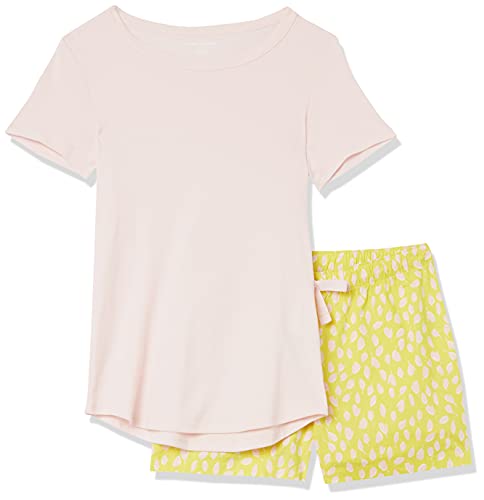 Image of Amazon Essentials Women's Poplin Short and Sleep Tee Pajama Set