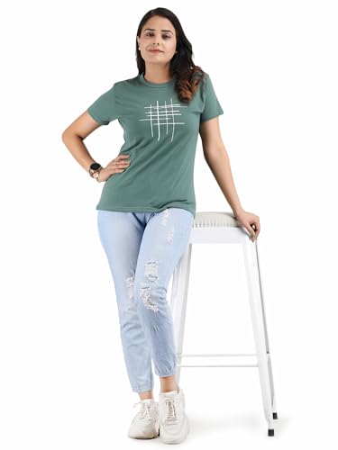 Image of Women's Slim Fit Graphic Printed T-Shirt | Soft 100% Cotton Fabric | Round Neck Half Sleeve Casual Top, Travel & College Pack of 2 Set