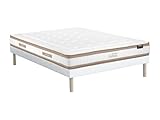 Optez pour le confort de l'ensemble 140 x 190 cm sommier tapissier + Matelas hybride Ressorts ensachés épaisseur 28 cm - MEYANI de Ysmée - Commandez dès maintenant !