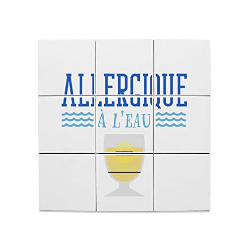 Carreaux céramique Pastis apéro : lot de 9 faïences déco murales 20x20 cm pour bar de salon