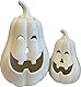 khevga LED Kürbis Herbstdekoration Halloween 2er Set in weiß 17 & 11 cm groß