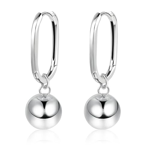 ASH'S CHOICE Boucles Doreilles Pendantes Femme en Argent Creole 925 Avec Perles