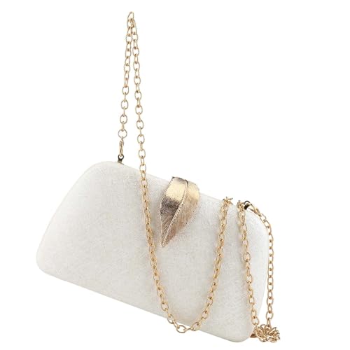 Gelory Abendtasche – Kleine Clutch Geldbörsen für Frauen Hochzeit – Damen Abendhandtaschen formelle Crossbody Abend-Clutch-Weiß, weiß