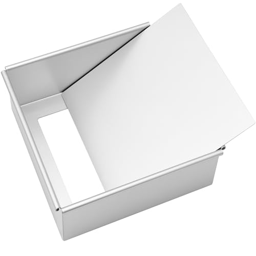 Auddemg Moule à Gâteau Carré 21,8 x 21,8 cm, aluminium anodisé, Plat à Gateau Avec Fond Amovible, Idéal pour la Cuisson de Gâteaux et Tartes, Argent