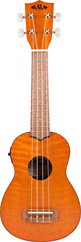 Kala KA Sem EQ Natura Ukulélé soprano en acajou exotique avec sac - Les Beatles, Paul McCartney, John Lennon, RIngo Starr, George Harrison Kala KA Sem EQ Natura Ukulélé soprano en acajou exotique avec sac