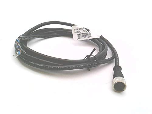 BANNER ENGINEERING MQDC1-506 2M (6.5 FT), 5 PIN Straight Connector, 51127, Chrome Plated Brass Coupling NUT, Euro Style, Quick Disconnect Cable