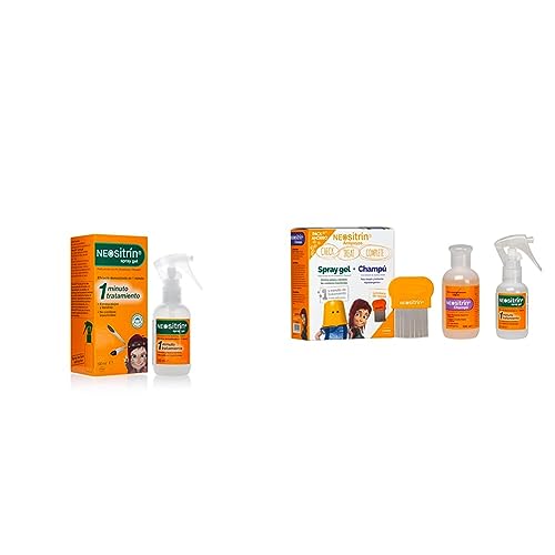 Neositrin Spray Gel - Elimina 100% piojos y liendres en 1 minuto y en 1 aplicación & Neositrin Pack Champu (100ml) + Spray gel(60ml) para eliminar piojos y liendres en 1 minuto
