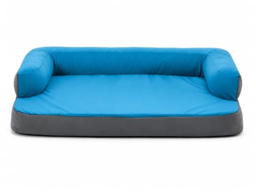 Image of Cutepups Memory Foam (3XL, Sky Blue /Grey Square Orthopedic Dog Bed Comfortable Dog Mattress for Sleeping, Washable pet Bed for Dogs Small,Medium,Large,XL,XXL.3XL,4XL