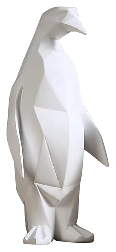 Statue pingouin mère et fils sculpture résine cadeau décoration