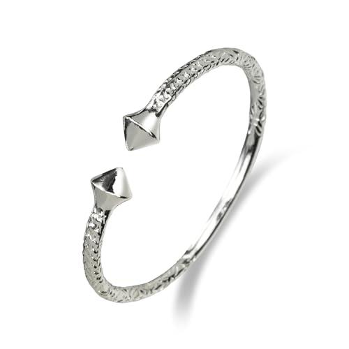 Thick Pyramid Ends .925 Sterling Silver West Indian Bangle