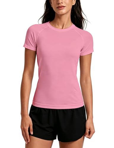 Moefanso Seamless Workout Tops Athletic Short Sleeve Shirts Crewneck Tees