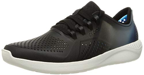 Image of Crocs Men's LiteRide Pacer Sneakers, Comfortable Men's Sneaker, Black /Almost White, 10 Men