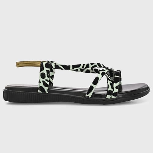 Image of Centrino Women's Sandals | Trendy Stylish Slip-On Open Toe Sandals for Ladies | Animal Print Cross Strap Comfortable Casual Flip-Flop Sandals | Lightweight and Durable Fashion Footwear(9328)