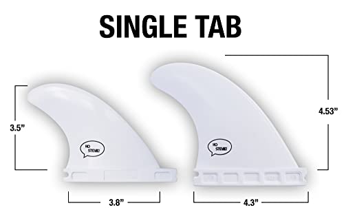 Ho Stevie! Fiberglass Reinforced Polymer Surfboard Fins - Quad (4 Fins) Twin Tab Or Single Tab Sizes, Choose Color (White, Twin Tab) #TOP2