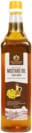 Maharishi Ayurveda Organic Certified Mustard Oil | Cold-Pressed Kachi Ghani Sarson Oil | Supports Digestion, Circulation & Daily Cooking | 1 L