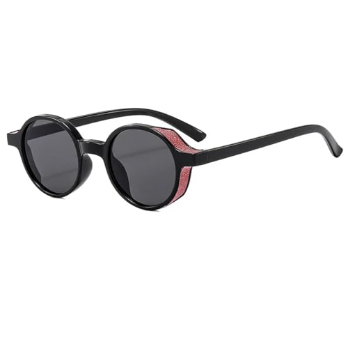 Lunettes de soleil vintage rondes tendance noire style rétro plage mixte