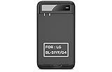 PowerBear LG G4 Battery Charger (Battery Not Included) Intelligent External Battery Charger Cradle for LG G4 Batteries with Built-In USB Port and Foldable Plug - Black [24 Month Warranty]