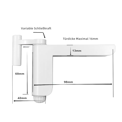 Achkey Türschließer Automatischer Türanlehner Innentür für Zimmertüren ohne Bohren und Schrauben