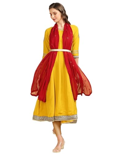 Image of DUPATTA BAZAAR Women's Embroidered Chiffon Dupatta with Delicate Sequins