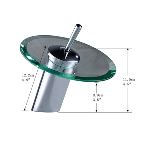Robinet de lavabo en verre trempé noir avec effet cascade design - 5