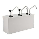 Soßenspender 3 x 4L Edelstahl, Ketchup Spender, Saucenspender mit Pumpe, Herausnehmbare Behälter, Dosierstation für Küche, Buffet & Gastronomie