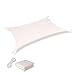 Beschattungsnetz QINGJIU sonnensegel Weißes Rechteck Creme UV-Block wasserdichte Sonnensegel-Markise für den Patio-Garten im Freien (Size : 3x3M)
