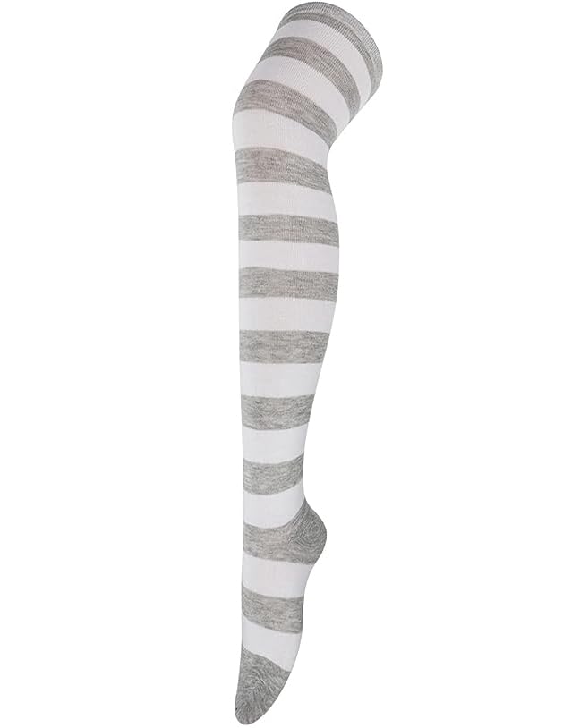 trazo Women's Thigh High Socks Over the Knee High Knitted Casual Boot Socks, Stiped Long Fashionable Stockings Pack of 2-picture-11
