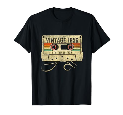 Vintage 1956 Retro 68th Birthday Cassette Tape 68 Years Old T-Shirt