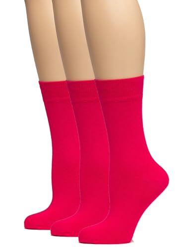 Image of Hugh Ugoli Women's Thin Soft Rayon Derived from Bamboo Crew Socks for Dress, Trouser, Seamless Toe & Non-Binding, 5-8 /9-11