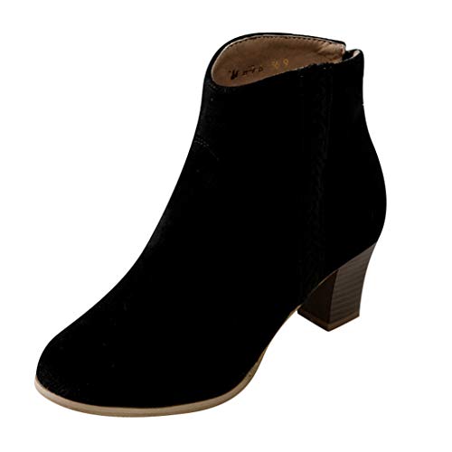 FRAUIT Stivali Donna Tacco Largo Stivaletti Ragazza Tacco Medio Scamosciati Polacchine Invernali Con Tacco Scarponcini Trekking Scarpa Boots Pelle Sneakers Autunno Inverno